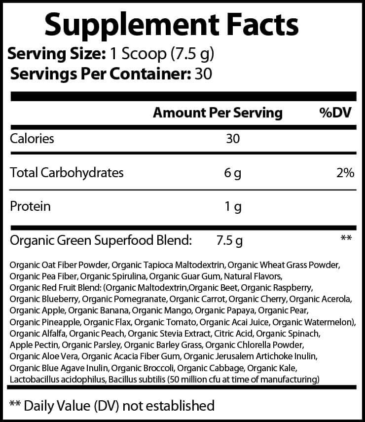 Organic Livelong Greens Superfood Formula